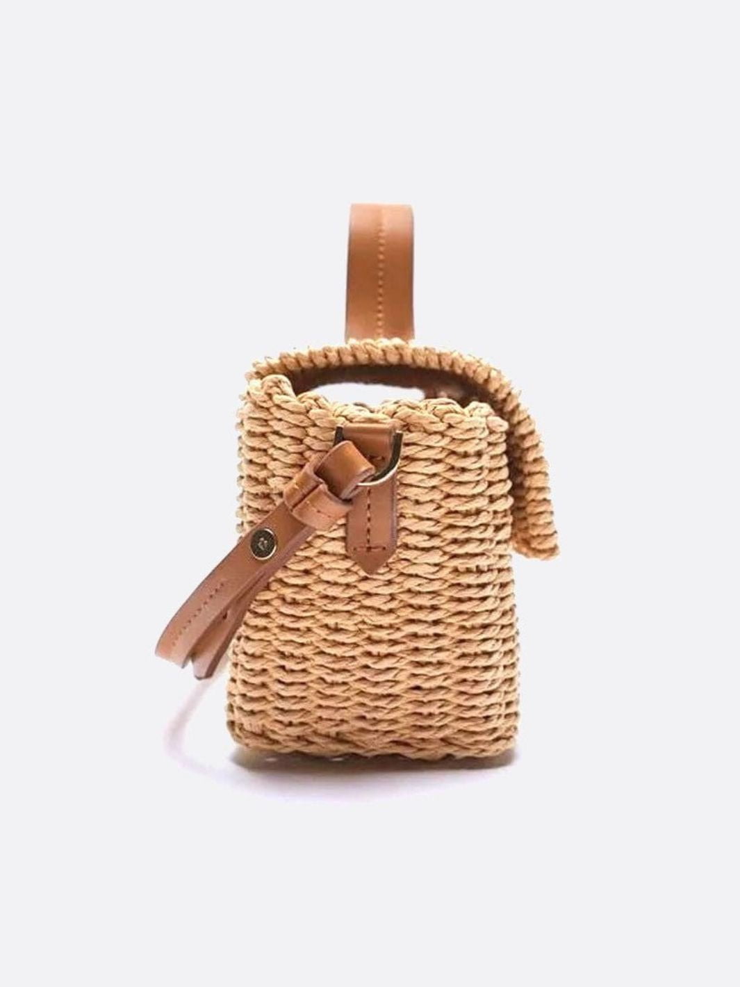 Bolso de Mano de Cuerda Tejida con Cierre Giratorio – Estilo Natural Chic